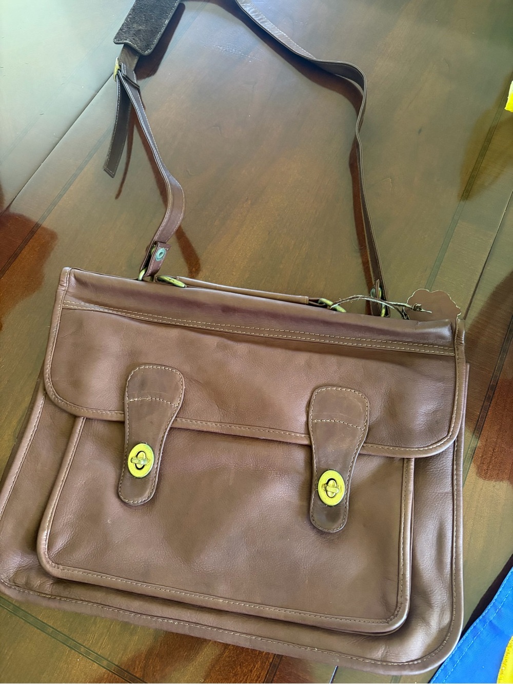 Vintage Belancourt Colombian leather messenger bag new